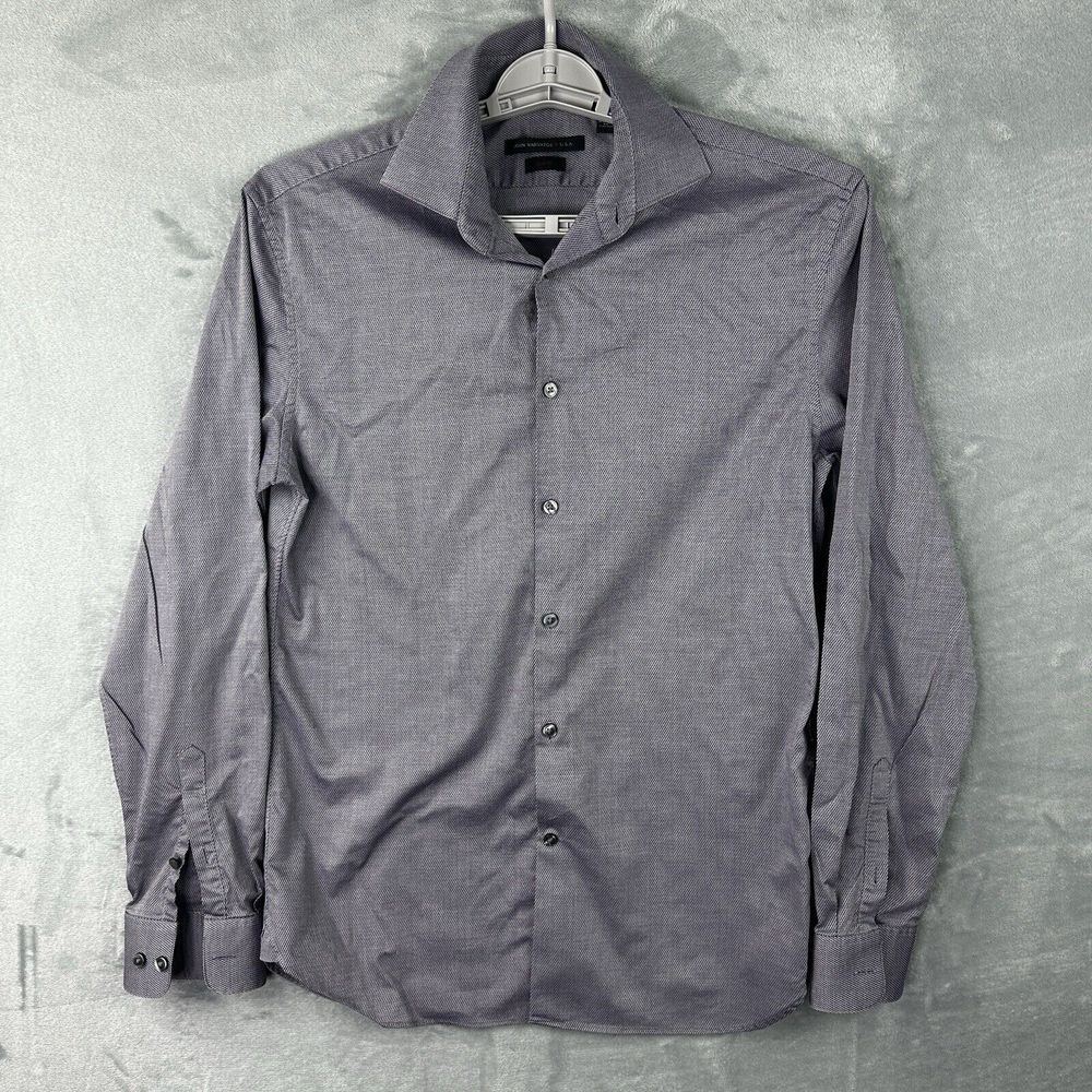 john varvatos slim fit shirt Men's Purple Button Down Long Sleeve 15.5 34/35